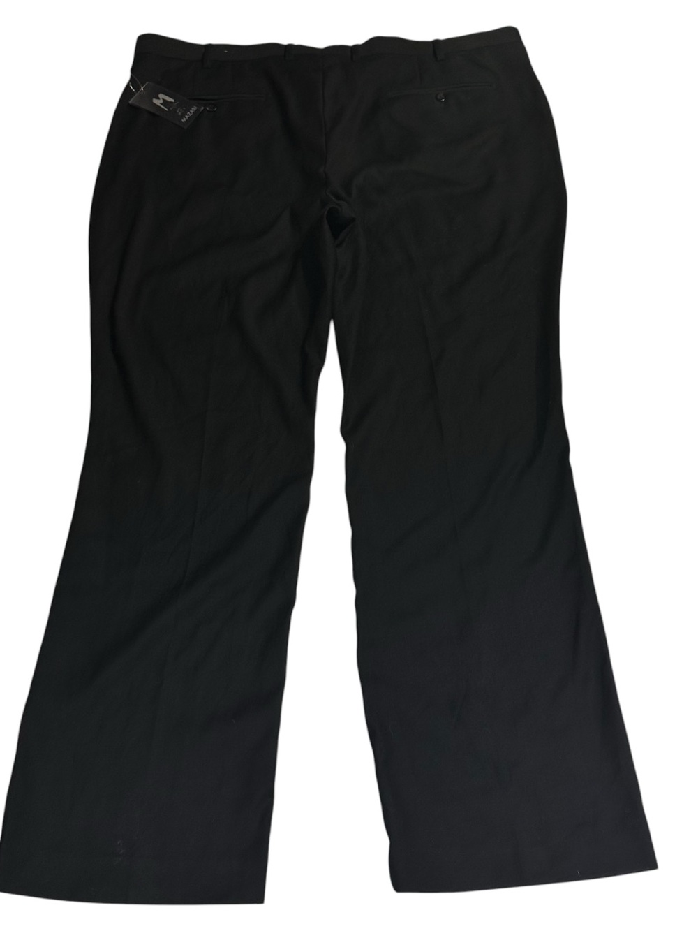 Mazari Mens Black Flat Front Dress Pants Slacks Sz 44x32 Straight Formal Cas NWT